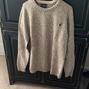 American Eagle Outfitters Men's Beige Crewneck Sweater